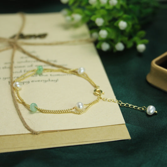 Precious  real emerald freshwater pearl bracelet,with certificate
