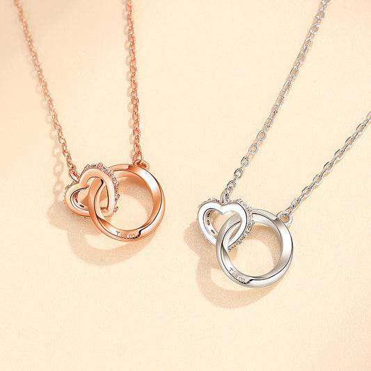 925 Silver Double Ring Necklace